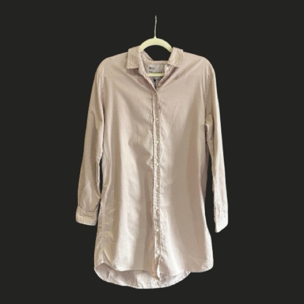 NWT UNSUBSCRIBED Oxford Button-Down Shirt Dress Rose Sustainable M
